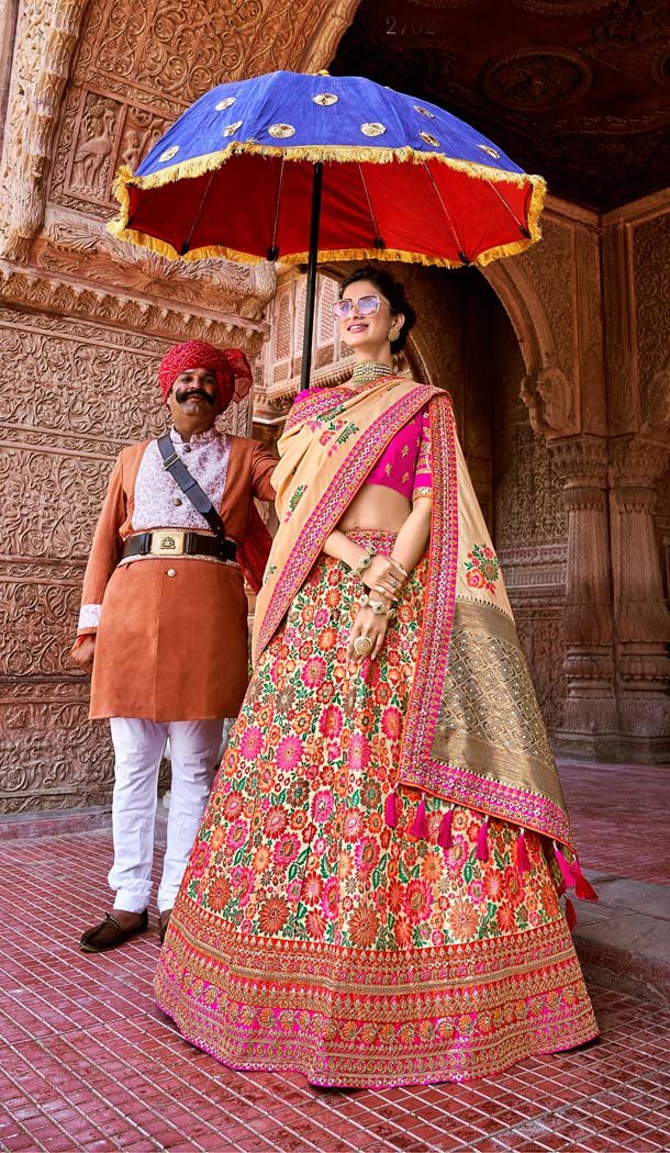 Pink Color Silk Designer Bridal Wedding Lehenga Choli -644480542