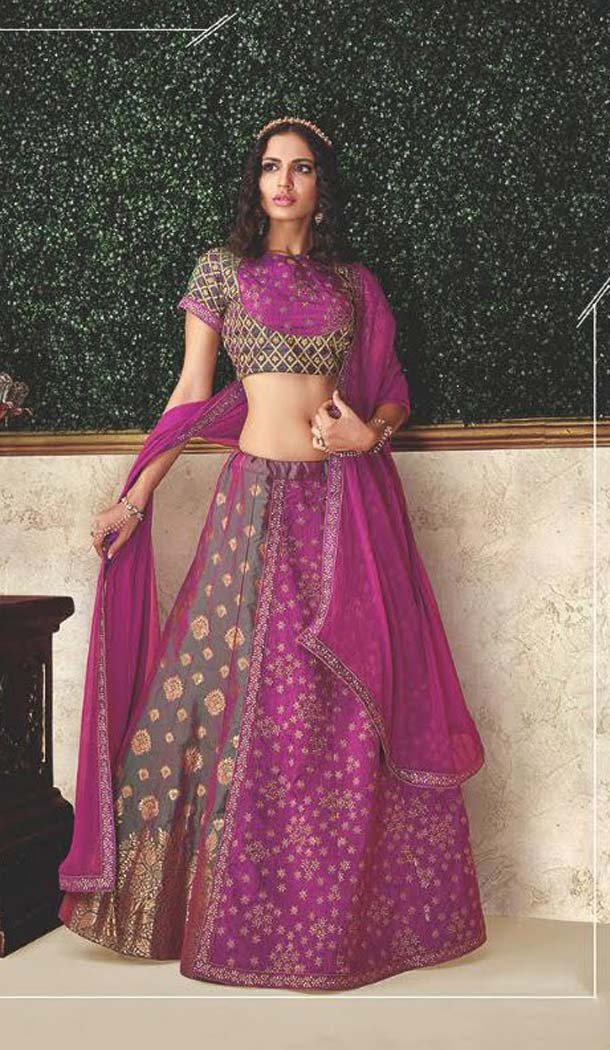 Green Color Dual Tone Silk Designer Fancy Lehenga Choli -470265925