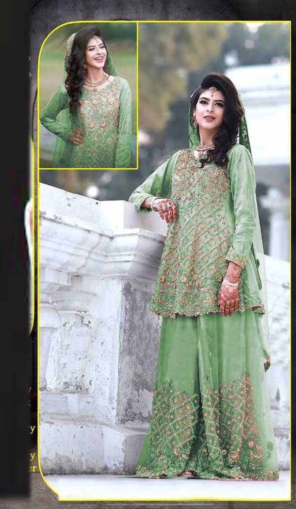 Enigmatic Heavy Net Stone Work Designer Pakistani Sharara Salwar Kameez -496767940