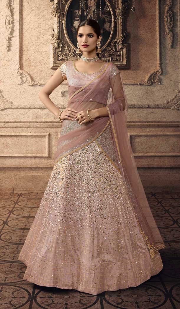 bridal lehenga in baby pink colour