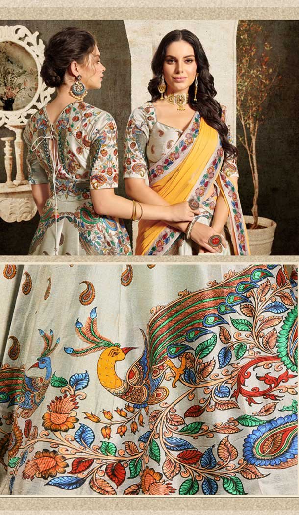 Grey Color Soft Silk Designer Mehendi Sangeet Wear Lehenga Choli -72282576