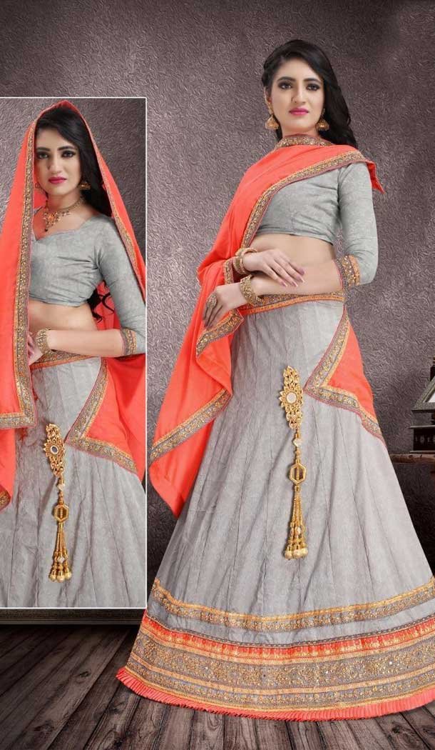 buy traditional silk lehenga blouse designs