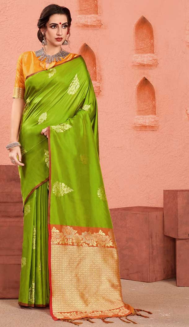 Gorgeous Green Color Kanjivaram Art Silk Traditional Wear Sarees -726389924