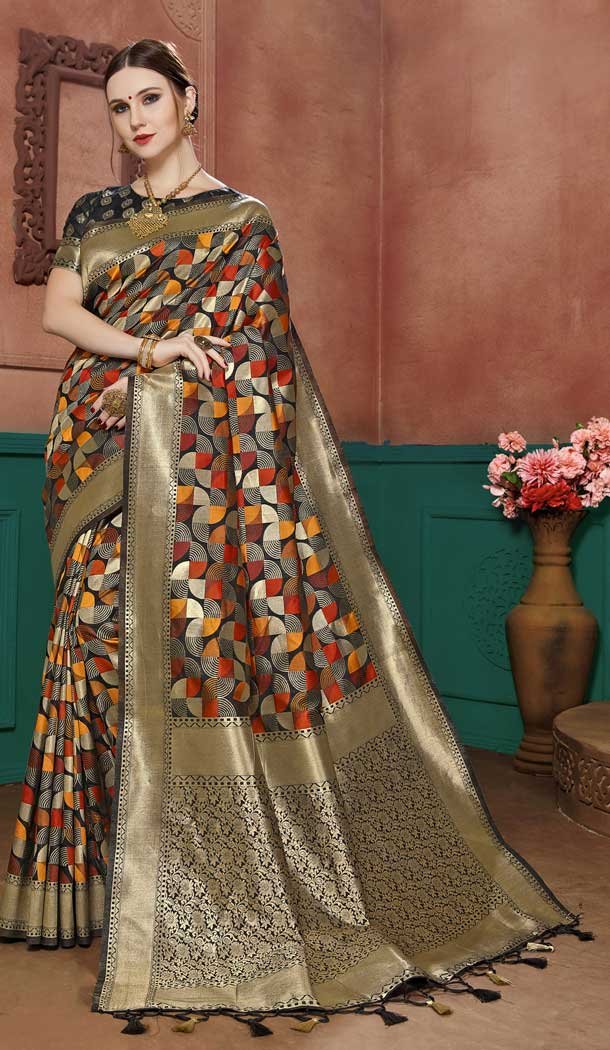 Buy Haldi Surkh Maheshwari Cotton Silk Saree - House Of Elegance – House Of  Elegance - Style That Inspires