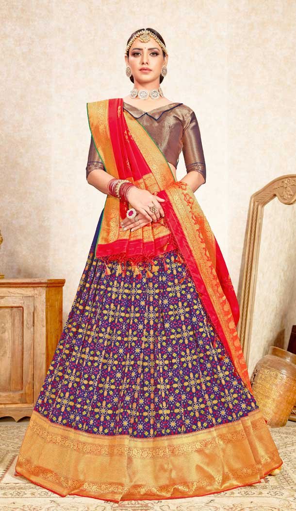 Ravishing Purple Color Banarasi Silk Designer Wedding Lehenga Choli -748092411