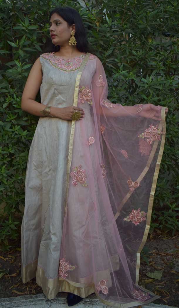 Grey Color Art Silk Party Wear Readymade Salwar Kameez -PF72913026