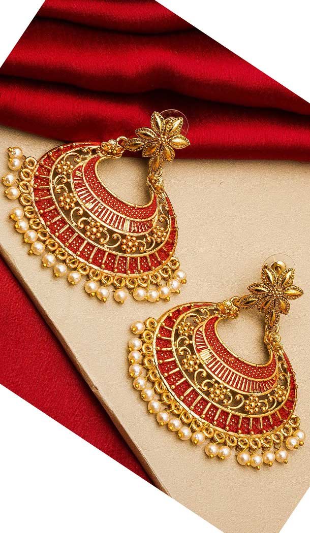 Flamboyant Gold Plated Alloy Designer Imitation Jhumka Earrings -735591076