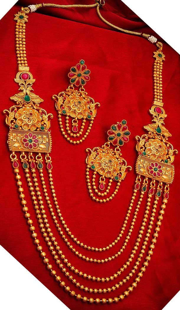 Charming Gold Plated Alloy Designer Imitation Necklace Set -718589106