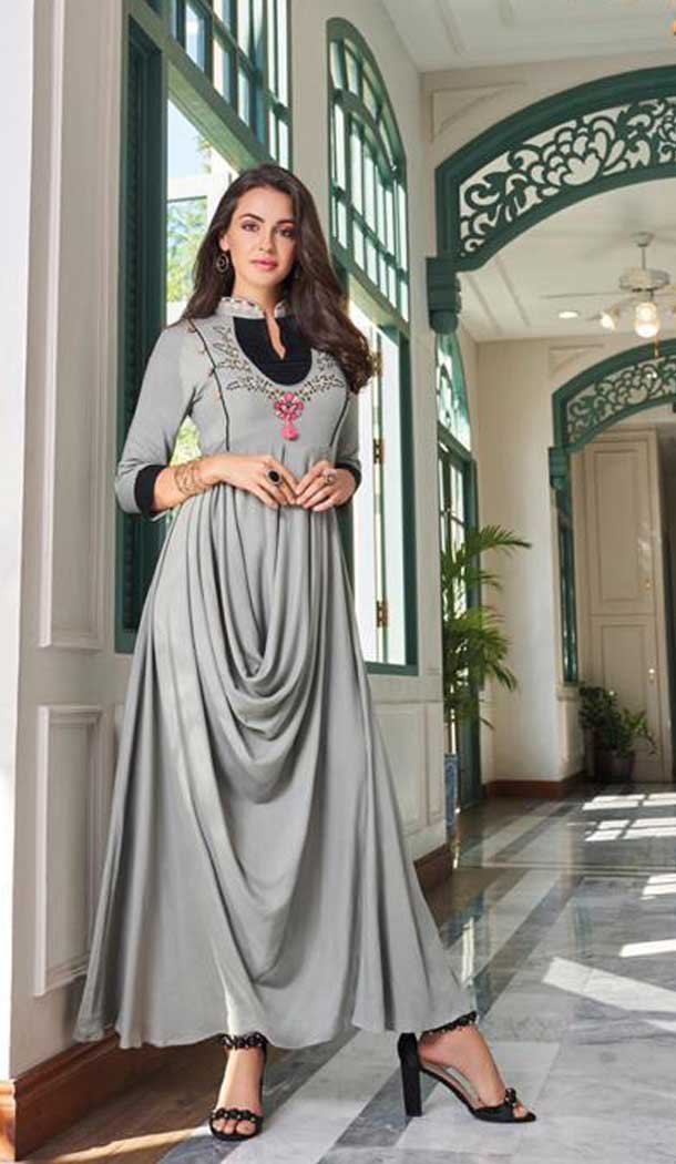 long kurtis to wear with jeans