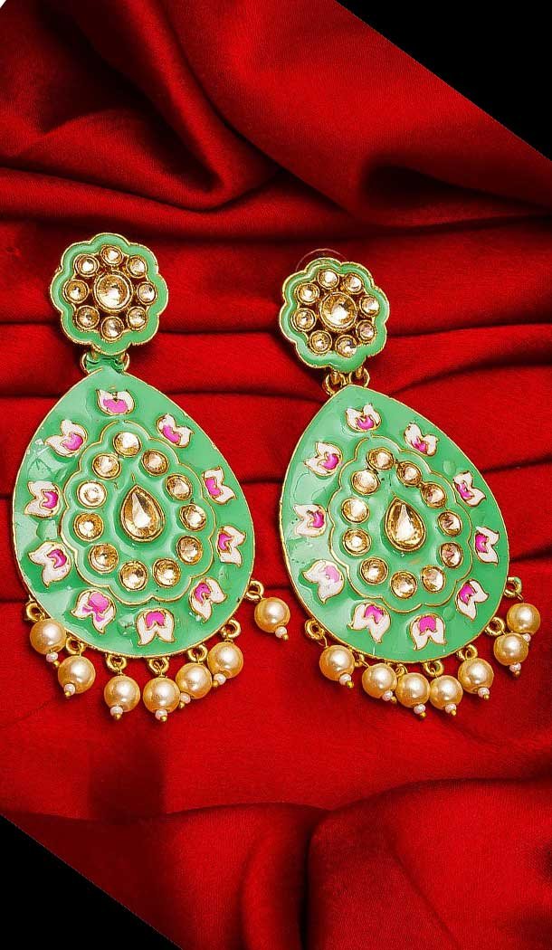 Elegant Green Color Alloy Imitation Fashion Earring -758393573