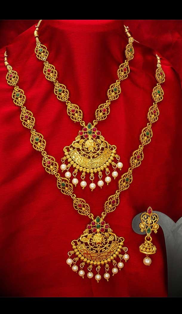 chic diva golden color alloy imitation jewellery necklace set -758493589 chic diva golden color alloy imitation jewellery necklace set -758493589