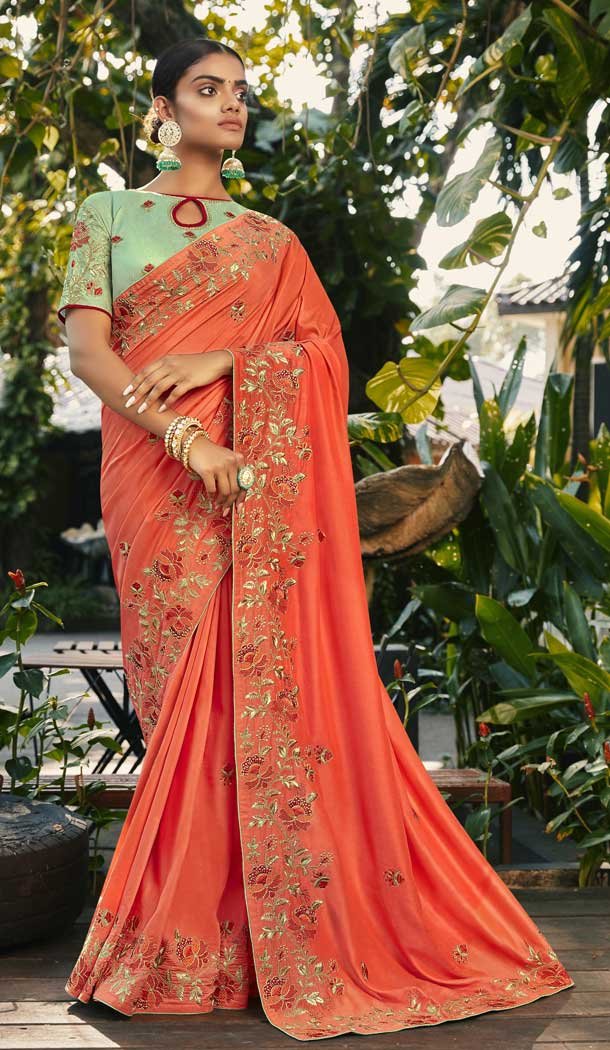buy party wear frill silk satin georgette saree buy party wear frill silk satin georgette saree