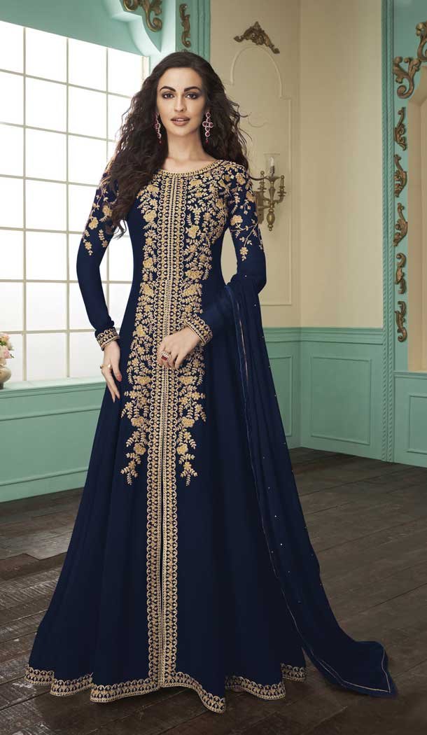 navy blue designer dresses