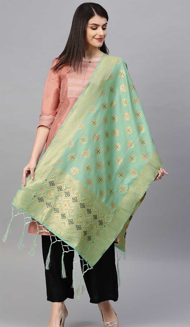 Sparkling Pista Green Color Banarasi Silk Designer Dupatta -743591906 Sparkling Pista Green Color Banarasi Silk Designer Dupatta -743591906