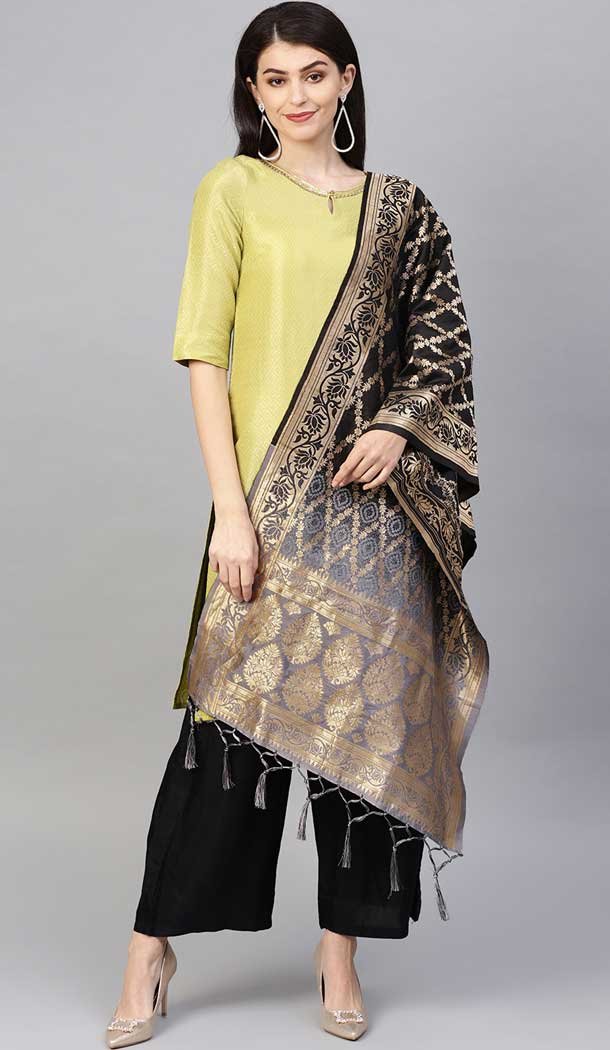 Splendorous Black Color Banarasi Silk Designer Dupatta -743591971 Splendorous Black Color Banarasi Silk Designer Dupatta -743591971