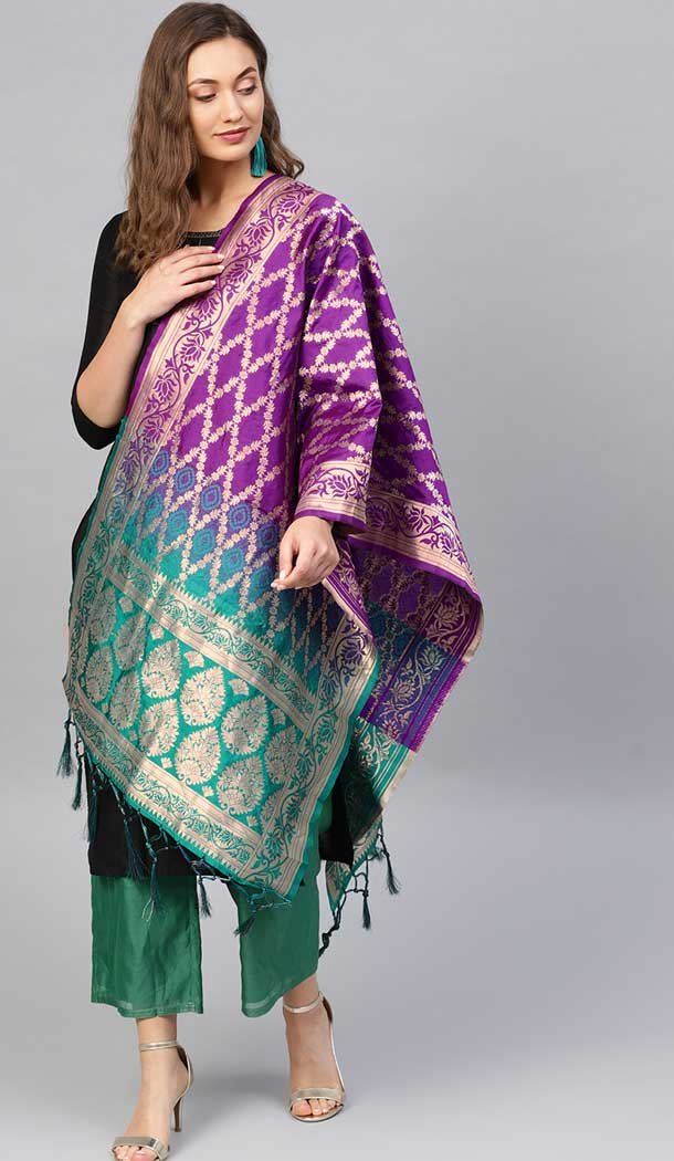 Luscious Multi Color Banarasi Silk Designer Dupatta -743591980 Luscious Multi Color Banarasi Silk Designer Dupatta -743591980