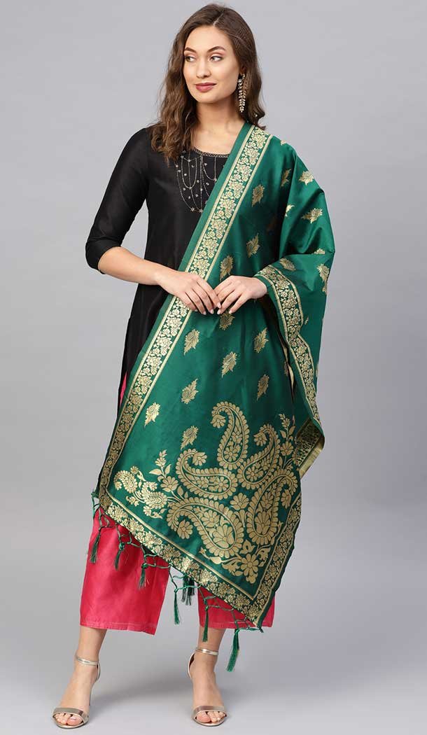 Wonderful Green Color Banarasi Silk Designer Dupatta -743591983 Wonderful Green Color Banarasi Silk Designer Dupatta -743591983
