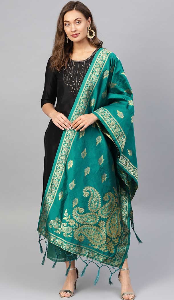 Ravishing Rama Green Color Banarasi Silk Designer Dupatta -743591986 Ravishing Rama Green Color Banarasi Silk Designer Dupatta -743591986