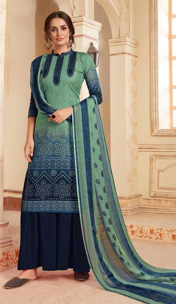 Enticing Multi Color Pure Cotton Digital Style Palazzo Suit -780795853