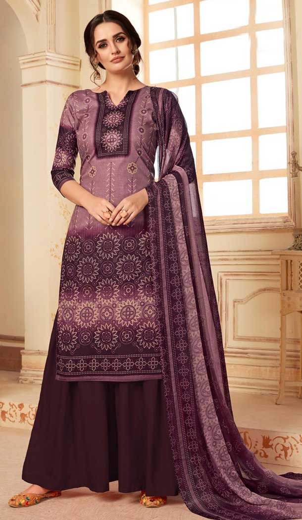 Fascinating Multi Color Pure Cotton Digital Style Palazzo Suit -780795858