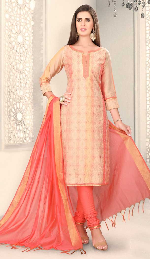 Aesthetic Multi Color Chanderi Silk Designer Party Wear Salwar Suit -780895864