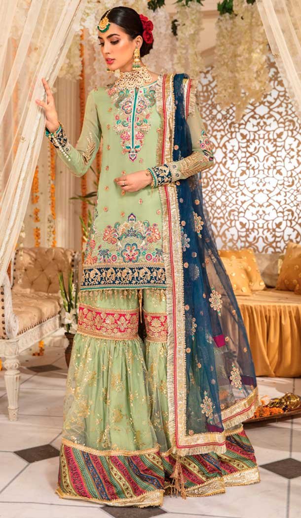 Pista Green Color Georgette Embroidery Pakistani Salwar Kameez -799697609