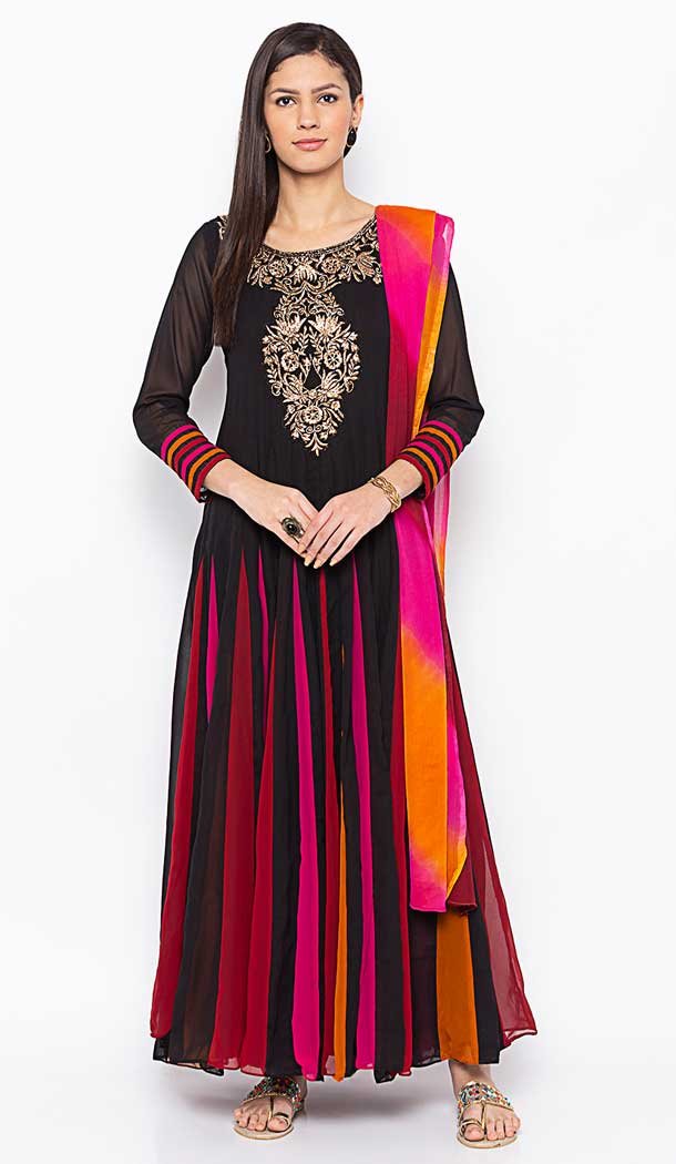 Enticing Black Color Georgette Designer Readymade Plus Size Salwar Kameez -800197719