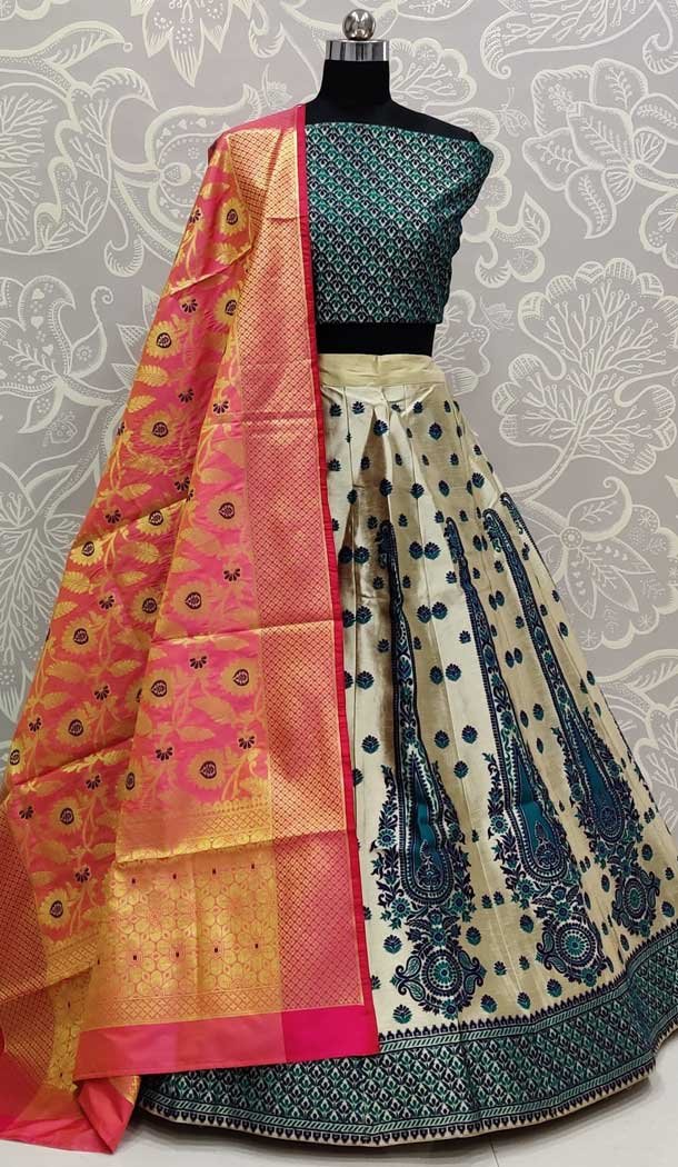 Ethnic Blue Color Art Silk Designer Traditional Wedding Wear Lehenga Choli -pf77106731