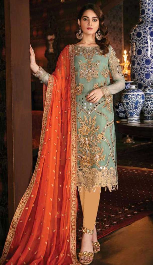Sea Green Color Georgette Designer Party Wear Pakistani Salwar Kameez -820199709