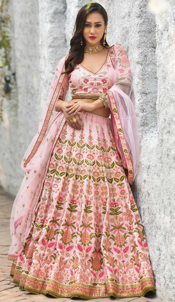 baby pink colour lehenga choli