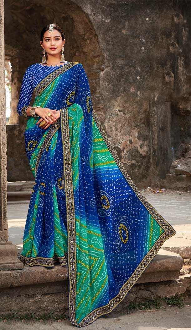 georgette saree blouse back neck designs -8487102456 | Heenastyle