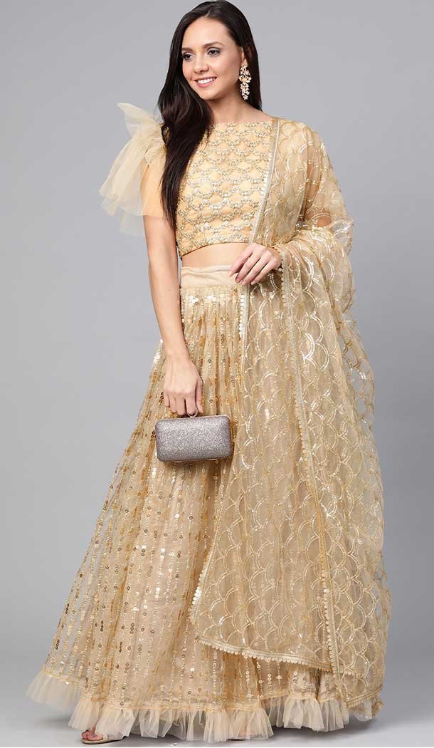 Beige Color Santoon Designer Fancy Lehenga Choli -8600103567
