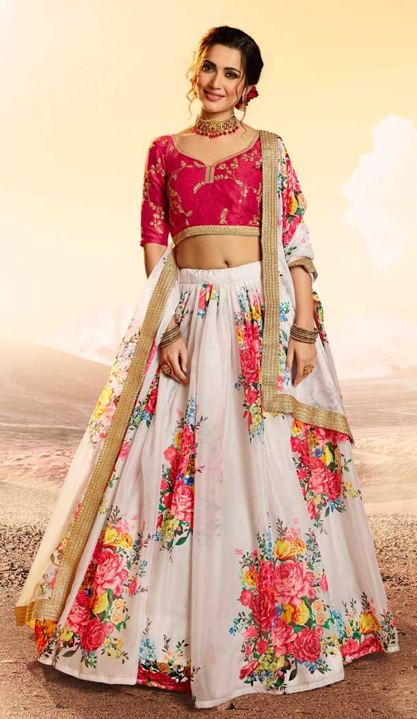White Color Pure Organza Traditional Sangeet Wear Lehenga Choli -8747104730
