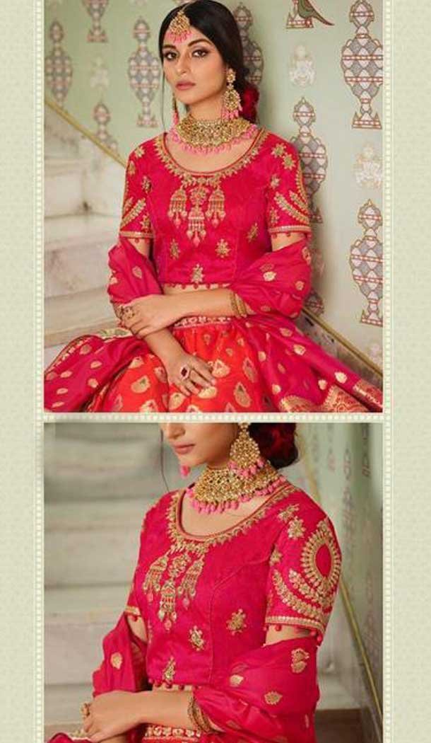 Multi Color Pure Silk Designer Traditional Wedding Wear Lehenga Choli -8770104946