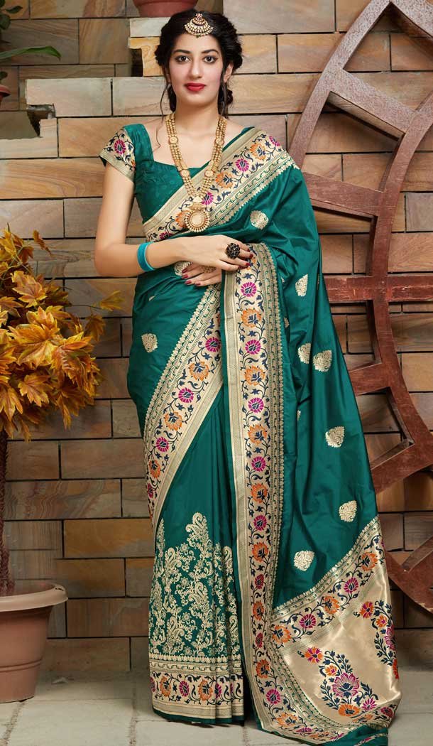 Green Color Soft Silk Designer Classic Party Wear Saree -8727104580
