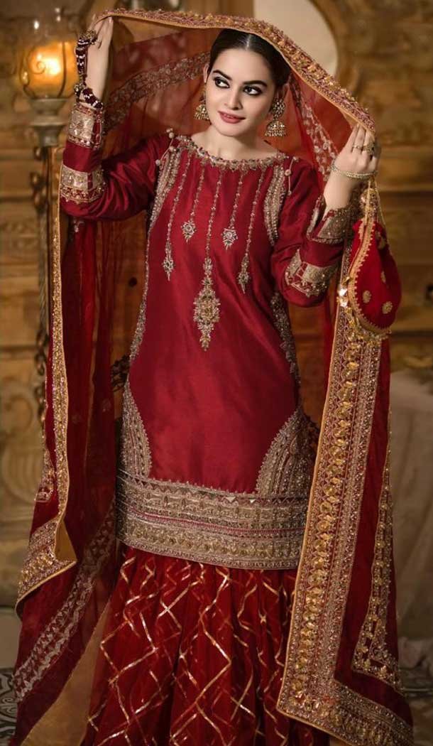 Red Color Heavy Georgette Designer Party Wear Sharara Salwar Suit -9225109346