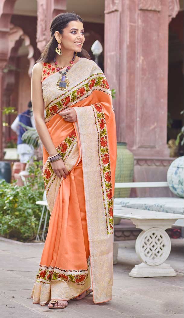 lovely tussar silk digital printed saree -9279109865