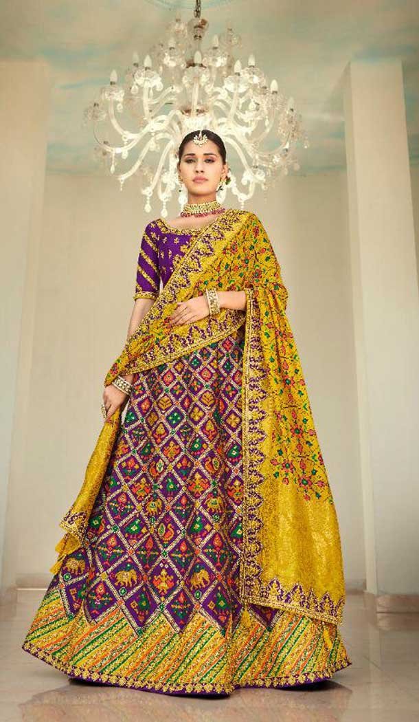 Purple Color Silk Designer Traditional Bridal Wedding Wear Lehenga Choli -9371110743