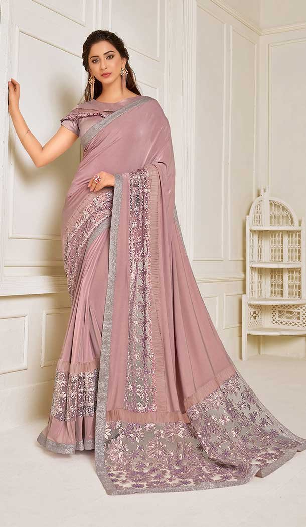 Pink Color Lycra Designer Fancy Party Wear Saree Blouse -9851115608