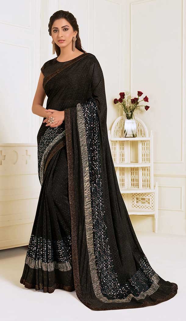 Brown Color Lycra Designer Fancy Party Wear Saree Blouse -9851115623