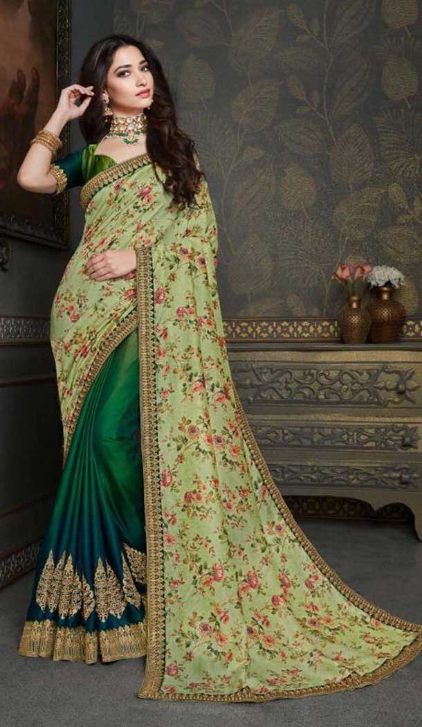 Green Color Vichitra Silk Heavy Designer Party Wear Saree -456121315