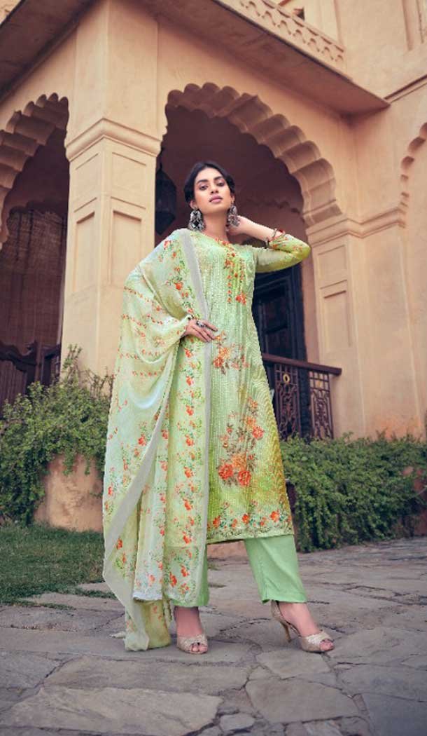 Multi Color Pure Muslin Designer Evening Party Wear Palazzo Suit -474121465