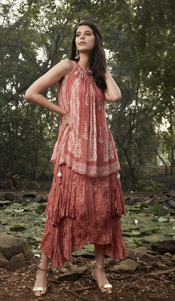 Coffee Color Ryon Silk Readymade Traditional Party Wear Gown Dress -88217066