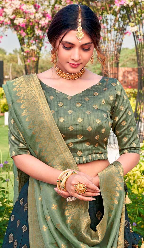 Multi Color Silk Designer Traditional Wear Lehenga Choli -1182128031