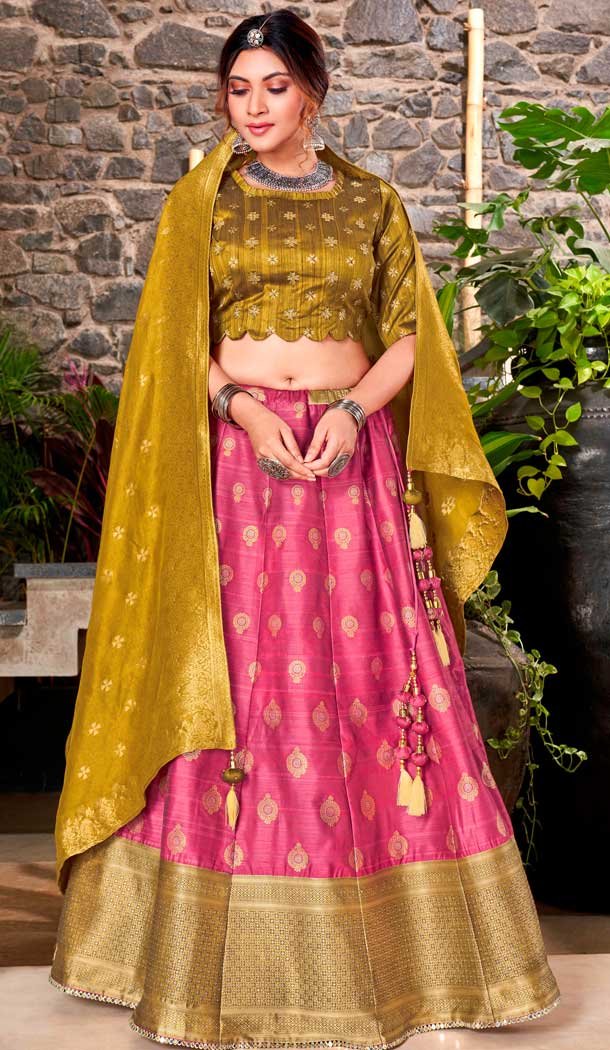 Pink Color Silk Designer Traditional Wear Lehenga Choli -1182128033