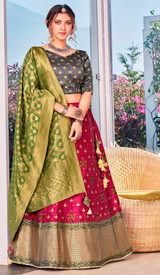 Rani Pink Color Silk Designer Traditional Wear Lehenga Choli -1182128035