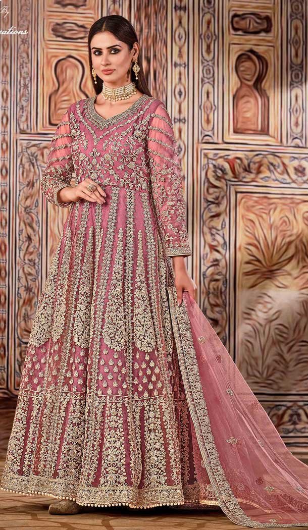 Tranquil Pink Color Net Designer Festive Party Wear Aanarkali Suit -1370129467 Tranquil Pink Color Net Designer Festive Party Wear Aanarkali Suit -1370129467