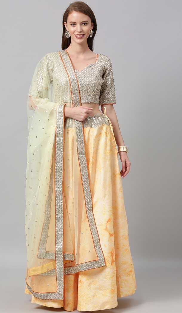 Navajo White Color Art Silk Designer Heavy Festive Party Wear Lehenga Choli -1788133118