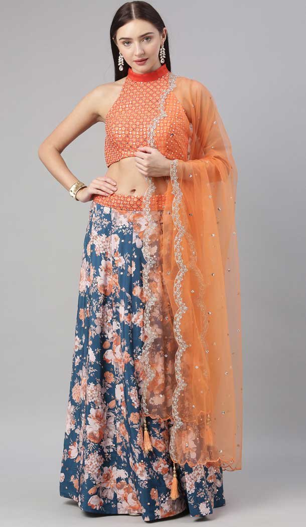 Addoreble Multi Color Georgette Designer Heavy Festive Party Wear Lehenga Choli -1788133124