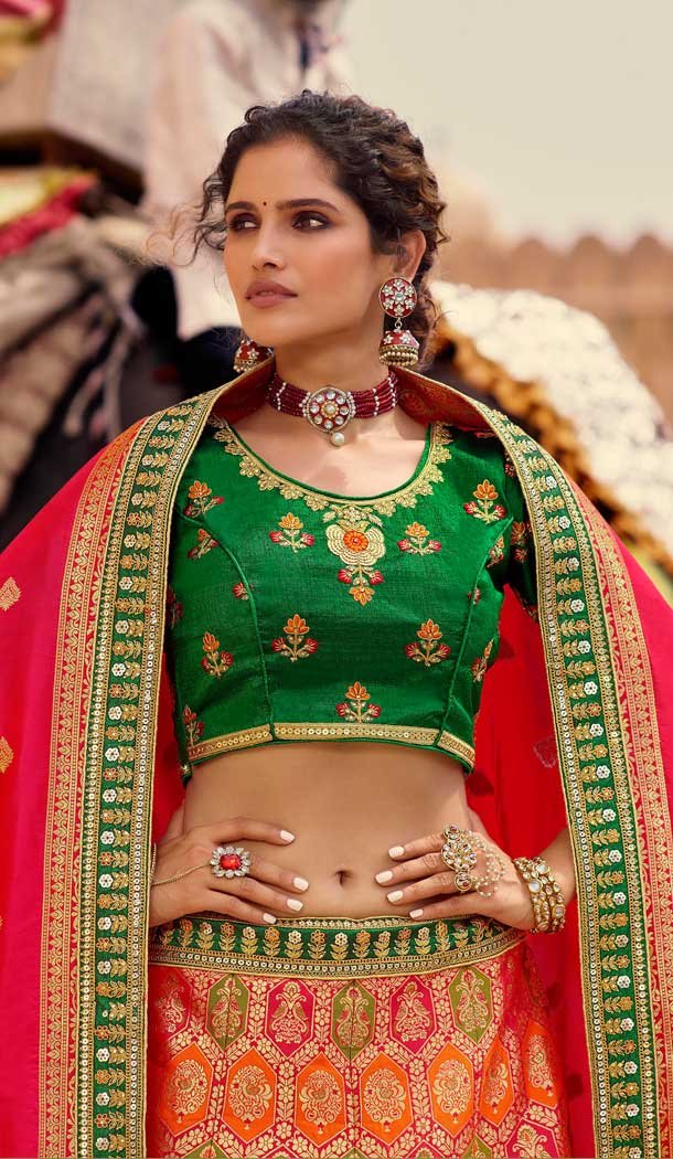 Multi Color Pure Premium Silk Heavy Designer Wear Lehenga Choli -1794133217